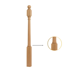 Poste Newel de madera maciza más vendido con bola superior 4040B para construcción de escaleras hecho en Vietnam al por mayor - Product Image 4