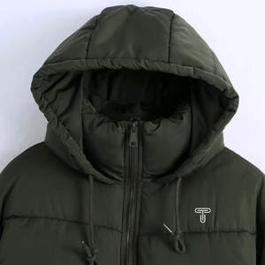 Chaqueta de burbujas acolchada de plumón de ganso, chaquetas de manga larga para parches personalizados, chaquetas acolchadas con capucha y poliéster 100% - Product Image 3