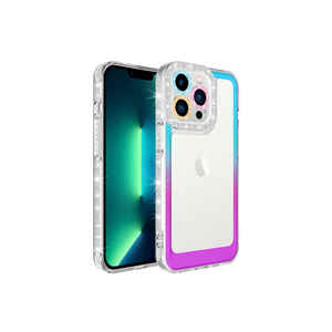 Étui de téléphone en silicone à paillettes dégradées de luxe LSAFA pour iPhone 14 Pro Max, coque de protection antichoc avec emballage de vente au détail - Product Image 1
