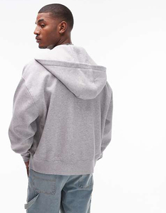 Sudaderas con capucha extragrandes con logotipo personalizado de peso pesado para Hombre Sudaderas con capucha con cremallera y hombros caídos - Product Image 5