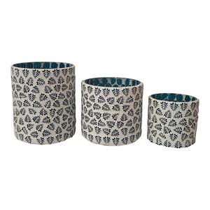 Candelabros y tarros de cristal con diseño de mosaico de hojas azules hechos a mano de lujo, tamaños personalizados, tapa de cerámica, decoración del hogar, bodas, Navidad - Product Image 1