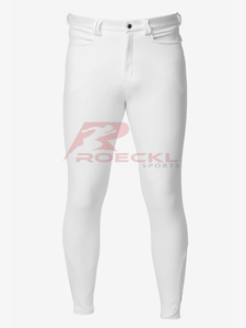 Culotte d'équitation pour hommes à haute élasticité en gros matériau technique mise en forme ergonomique contrôle de l'humidité patch au genou solide équestre - Product Image 3