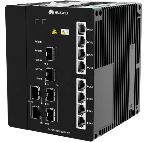 Huawei S5735I-H8T4S2XN-V2 Industrial Switch 8-Port Gigabit 4 SFP 2 10G SFP+ Layer 2 Managed -40°C to 85°C PoE