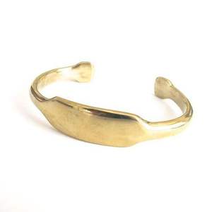 Wearing Girls Vintage Brass Bracelet Long Lasting Quality Shinny Gold Plated <b>Engraved</b> Embossed Design Bracelet on Sale - Product Image 2