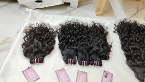 Paquetes de cabello humano de textura ondulada de 28 pulgadas indio crudo sin procesar, cutícula alineada, trama de ondas naturales, precio de proveedor Chennai - Product Image 6