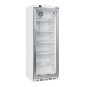 Enfriador de Vino y Bebidas con Puerta de Vidrio Positiva de 400 L, Color Blanco - Product Image 1