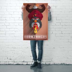 Póster moderno en lienzo de Angry Birds 'Born to Be Angry' con marco negro para decoración de pared - Product Image 3