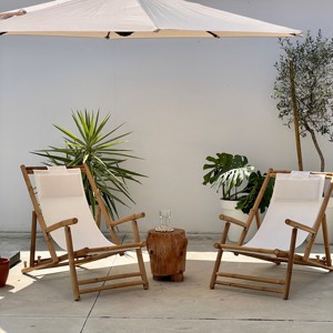 เก้าอี้ชายหาดแบบทันสมัยพร้อมโลโก้กำหนดเองเก้าอี้อาบแดดเก้าอี้ไม้ไผ่ธรรมชาติพับได้ - Product Image 5