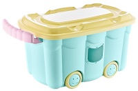 Afossa 50L Rectangulaire Empilable à Roulettes en PP Moulé par Injection Écologique Robuste Moderne Multifonctionnel pour Rangement de Jouets Familial