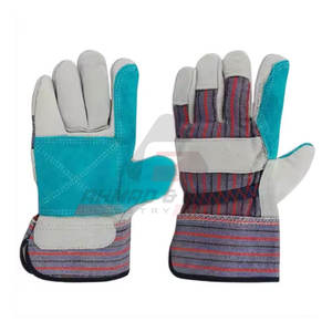 Guantes de seguridad de cuero para construcción Guantes de seguridad de cuero transpirables baratos al por mayor - Product Image 1