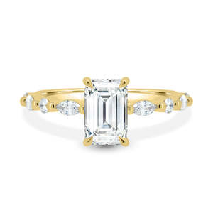 Bagues de fiançailles en or massif 18 ct avec diamants accentués bijoux fins pour femmes en vrac OEM - Product Image 1