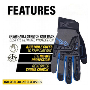 Guantes de rendimiento Guantes de seguridad compatibles con pantalla táctil de goma termoplástica de Palma de cuero sintético - Product Image 3