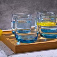 Verres à jus en verre sodocalcique transparent, design européen, motif uni, minimaliste, lavables au lave-vaisselle, ensemble de 6 verres de qualité supérieure, unisexe