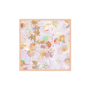 <b>Silk</b> Summer <b>Square</b> Floral <b>Scarf</b> in Powder Pink Polyester Twill - Product Image 1