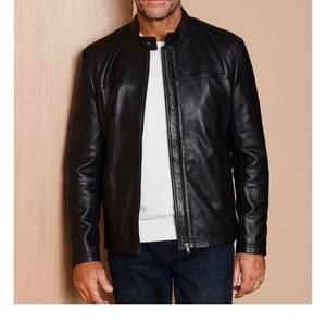 Chaqueta de cuero para hombre de diseño superior 100% de alta calidad con forro de piel de manga completa a precio razonable diseño personalizado disponible - Product Image 1