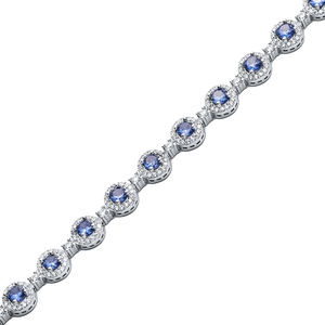 Sparkle <b>Tanzanite</b> CZ Round Tennis <b>Bracelet</b> 925 Silver Fine Jewelry Handcrafted Turkish Wholesale - Product Image 3