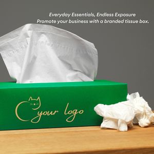 Boîte à mouchoirs personnalisée avec logo pour usage domestique, mouchoirs en papier doux 2 plis en pâte de bois vierge avec 180 feuilles - Product Image 4