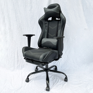 7188 Sedia da gaming in pelle PU nera e grigia con braccioli 4D-SFGC007 - Product Image 5