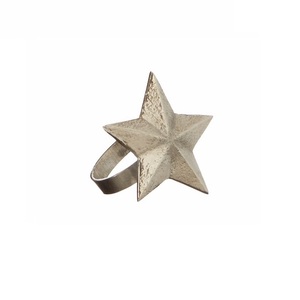 Rond de serviette en métal de haute qualité pour la décoration de Table mariage noël Vintage or argent plaqué en forme d'étoile pour Table à manger - Product Image 1