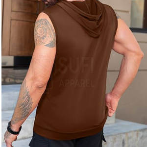 Top Selling Unique Design Men <b>Sleeveless</b> <b>Hoodie</b>-Solid Autumn Street Wear High Quality Customized Colors & Logo Wholesale - Product Image 4