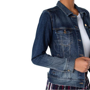 Conception de logo personnalisée Veste en jean pour femme en toile tricotée d'hiver Respirante Écologique Légère Vente en gros en stock - Product Image 4