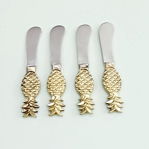 Increíble juego de utensilios de plata de acero inoxidable Diseño giratorio con cucharas de mango dorado de latón Juego de cubiertos Utensilios - Product Image 4