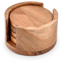Ensemble de sous-verres modernes et durables Ambience Lifestyle, fabriqués en Inde, en bois, adaptés aux bébés, pour la cuisine, la table à café, le service alimentaire