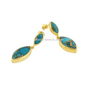 Pendientes colgantes de piedras preciosas finas para mujer, ágata de encaje azul Natural, Plata de ley, chapado en oro rosa, regalo hecho a mano - Product Image 5