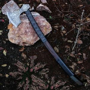 Hache à fendre Jexmoo personnalisée de 19,5 pouces en acier D2, manche en bois de rose, étui en cuir, cadeau d'extérieur, fait à la main, qualité industrielle - Product Image 1