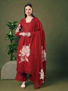 Cotton Flower Print <b>Kurta</b> Set With Dupatta Cotton Digital Printed Kurti With Pant And Dupatta for <b>Women</b> & Girls - Product Image 3
