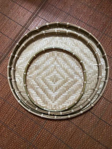 PLATEAU EN BAMBOU DE VENTE CHAUDE: RANGEMENT POLYVALENT, DÉCORATION PARFAITE, CADEAU UNIQUE! -LOTUS VIETNAM BLEU - Product Image 6