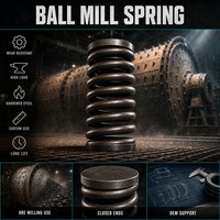 Ressort de compression robuste pour broyeur à billes, en acier trempé, à extrémités fermées, pour équipement de broyage de minerai