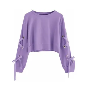 Suéter Corto de Moda para Mujer, Ajustado, 100% Algodón, Tejido, Transpirable, Informal, para Invierno - Product Image 2