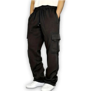 Pantalones cargo de lana informales de talla grande personalizados para hombre, ropa informal estilo Hip Hop de algodón suelta, diseño transpirable con múltiples bolsillos - Product Image 3