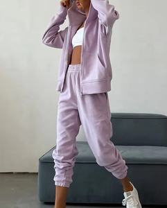 Traje de manga holgada de gran tamaño de longitud Regular 100 algodón Anti-Shrink Full Zip up Casual invierno sudaderas con capucha sudadera Unisex - Product Image 5