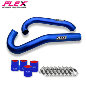 Kit de refroidisseur intermédiaire en aluminium FLEX pour TOYOTA REVO / FORTUNER / INNOVA 2015-2019 1GD 2GD Couleur bleue: taille du tuyau 2.5 pouces - Product Image 1