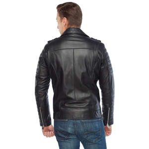 Nouvelle Veste Moto Unisexe en PU 2026 – Style Urbain Noir avec Col Rabattable Fin – Collection Automne – OEM Front - Product Image 2