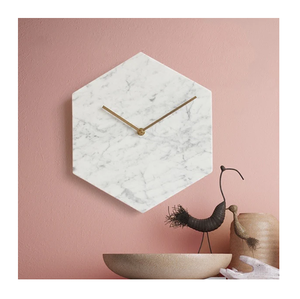 Modern Design Italy Bianco Carrara White Marble Stone Alarm Round Marble Decor Wall Clock white and green colour - Product Image 2