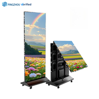 Écran d'affichage LED portable pliable couleur P1.53/P2/P2.5 pour signalisation numérique intérieure, mur vidéo sur pied mobile, affiche vidéo P3 couleur