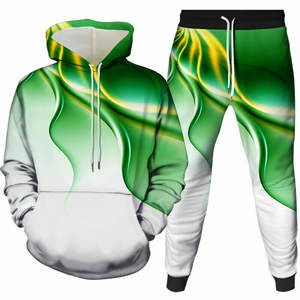 Ensemble de survêtement de sport pour homme en coton 100% avec sweat-shirt et pantalon respirant antistatique imprimé pour la salle de sport et le fitness, automne - Product Image 2