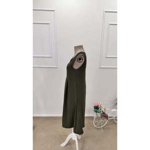 Vestido aeróbico corto plisado con tirantes y cuello redondo para mujer, 35191 - Verde - Product Image 6