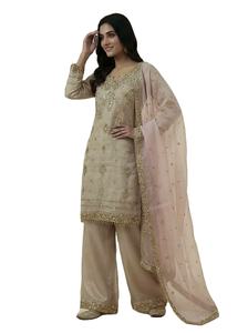 Ensemble salwar kameez prêt-à-porter, style islamique, bordure en dentelle, travail miroir et sequins, longueur genou, haute qualité, prix de gros - Product Image 1