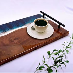 Plateau en résine, durable, fait à la main, personnalisable, décoratif, pour salon, salle à manger et bureau, par M/S SHAAD HANDICRAFTS - Product Image 1