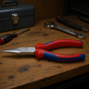 Pince à bec long Knipex avec placage chromé, poignées multi-composants, mâchoires semi-rondes, surfaces de préhension moletées - Product Image 3