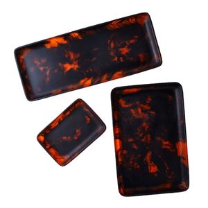 Lot de 3 plateaux de service de buffle en corne naturelle Meilleure vente Plateau de table de grande taille Plateau de service à dessert de mariage Qualité supérieure - Product Image 2