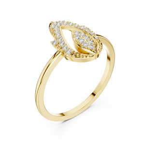 แหวนหมั้นเพชรทรงกลมทองคำ 14K สีเหลืองสำหรับผู้หญิง |   ของขวัญแต่งงานรับรองโดย IGI ดีไซน์ทันสมัย - Product Image 4