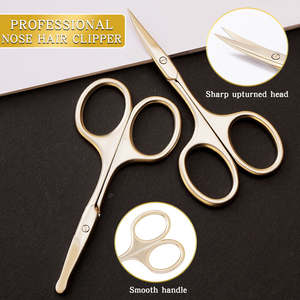 Ciseaux professionnels en acier inoxydable pour nez incurvé et arrondi ciseaux à cheveux pour le toilettage moustache barbe cils coupe - Product Image 3