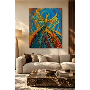 Impression sur toile Fida Blue Whirling Dervish avec robe à motifs - Product Image 5