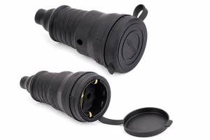 เต้ารับยางแบบ Schuko IP44 16A 250V พร้อมฝาครอบป้องกัน - Product Image 1