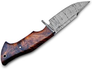 Cuchillo de caza y camping al aire libre de acero de Damasco hecho a medida con hoja fija Funda de cuero Soporte OEM Cuchillo de supervivencia Cuchillo de vaquero - Product Image 4
